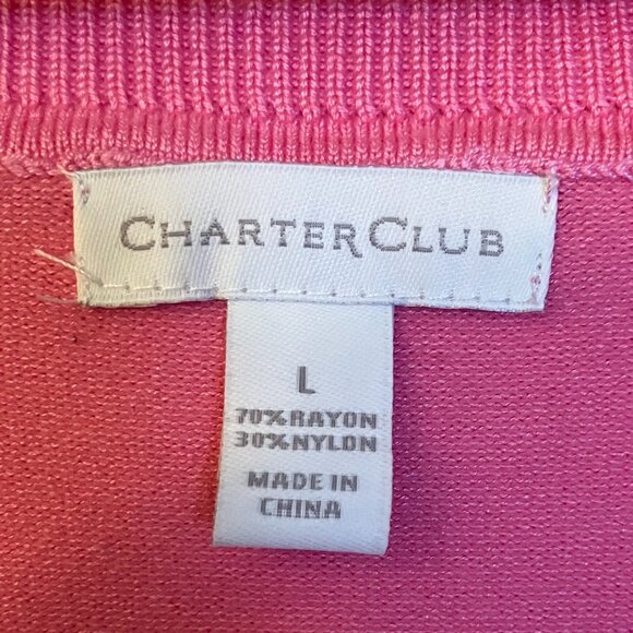 Charter Club Pink Women's Cardigan Size Large - Picture 3 of 5